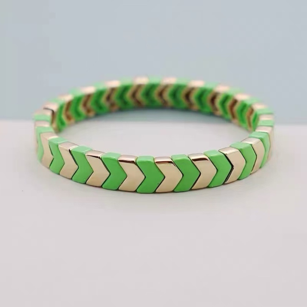 Roxanne Assoulin Watch Band Bracelet Green Gold